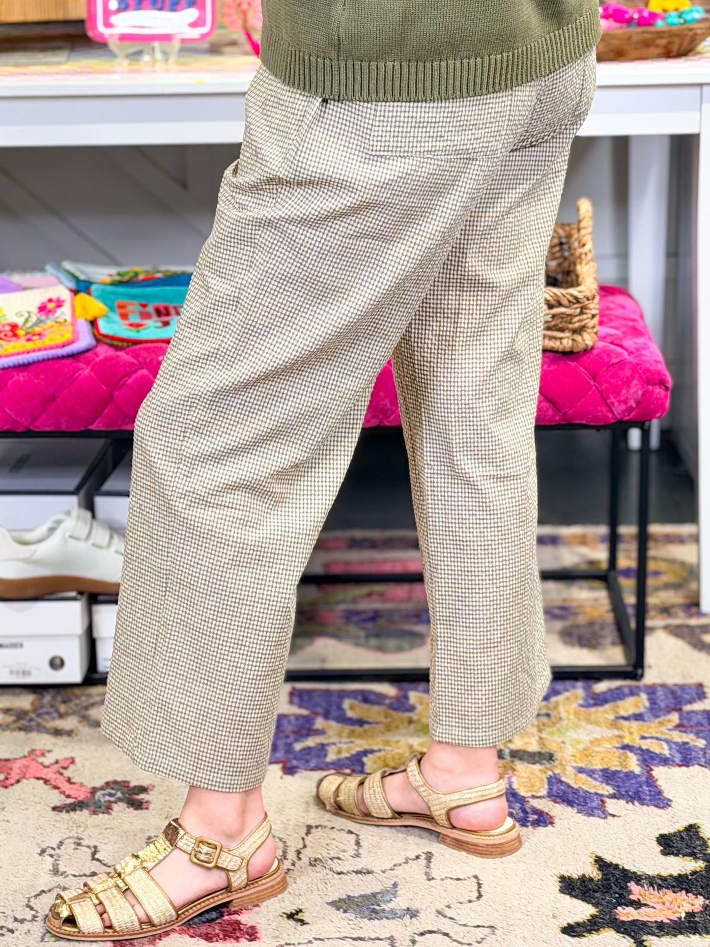 Mini Plaid Pull on Pant