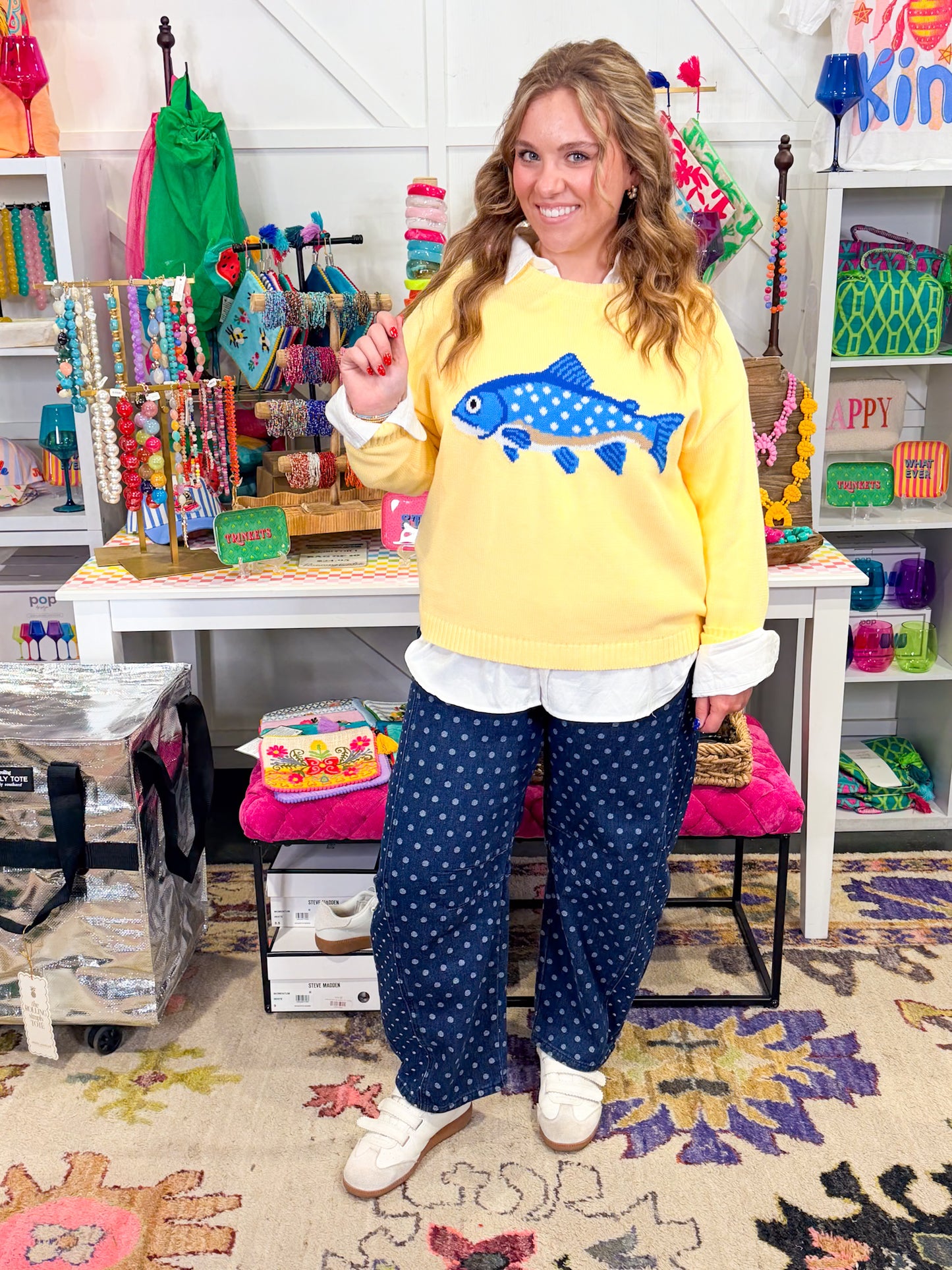Polka Dot Barrel Jean
