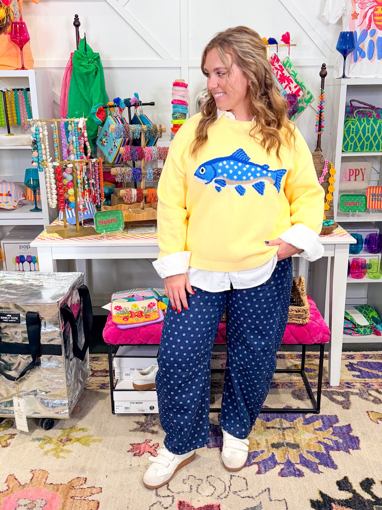 Polka Dot Barrel Jean