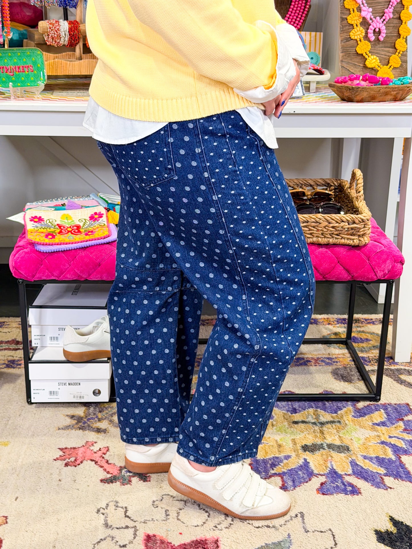 Polka Dot Barrel Jean
