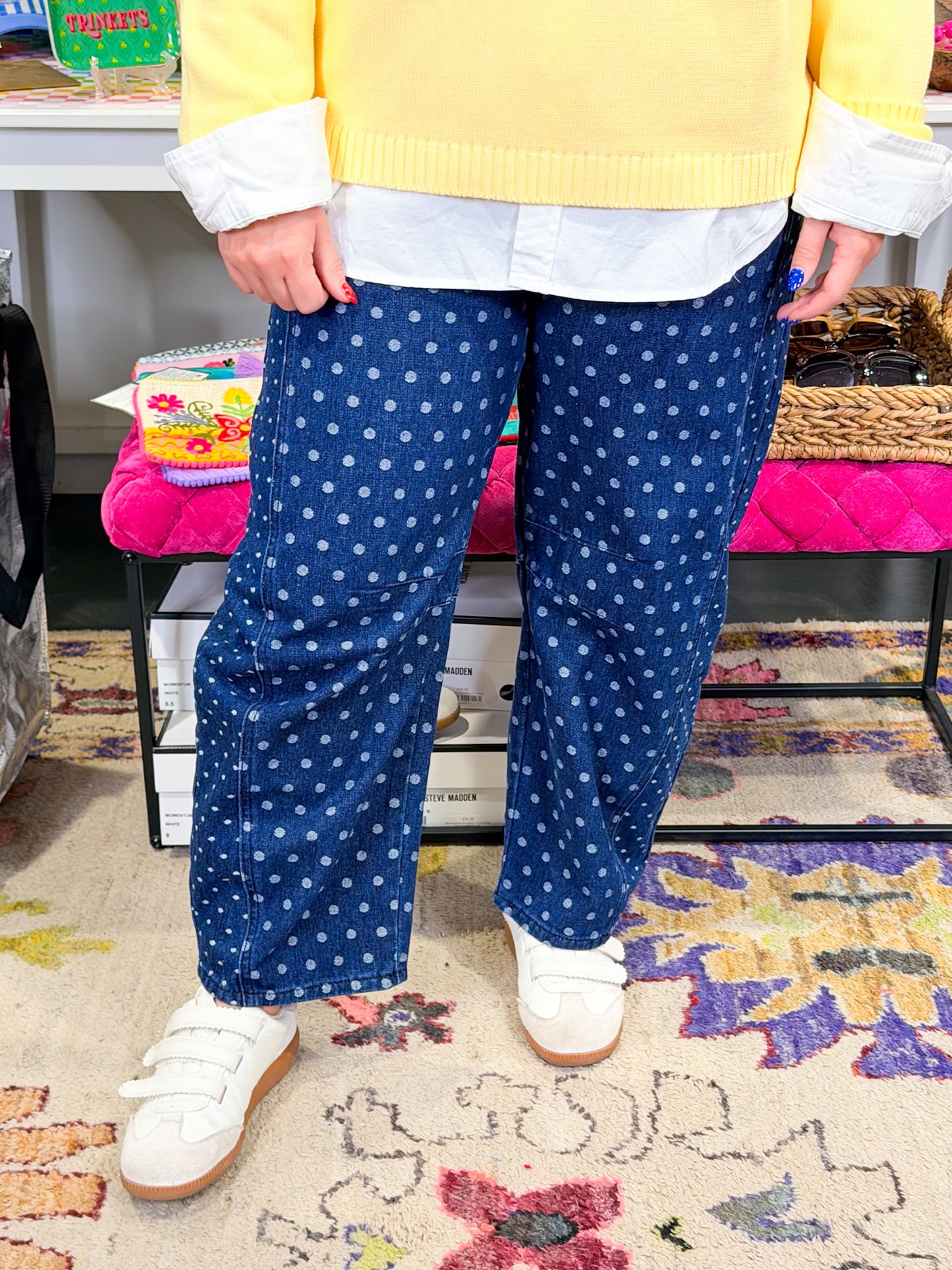 Polka Dot Barrel Jean