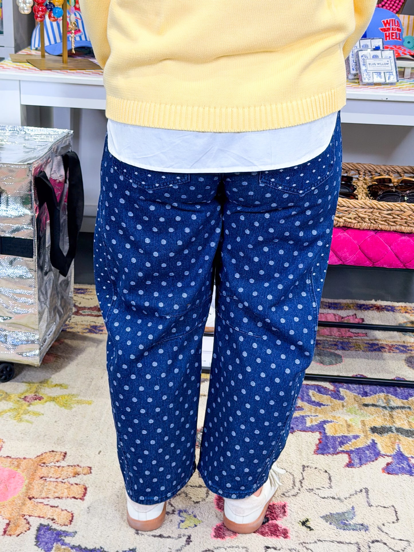 Polka Dot Barrel Jean