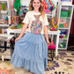 Snow Washed Maxi Skirt