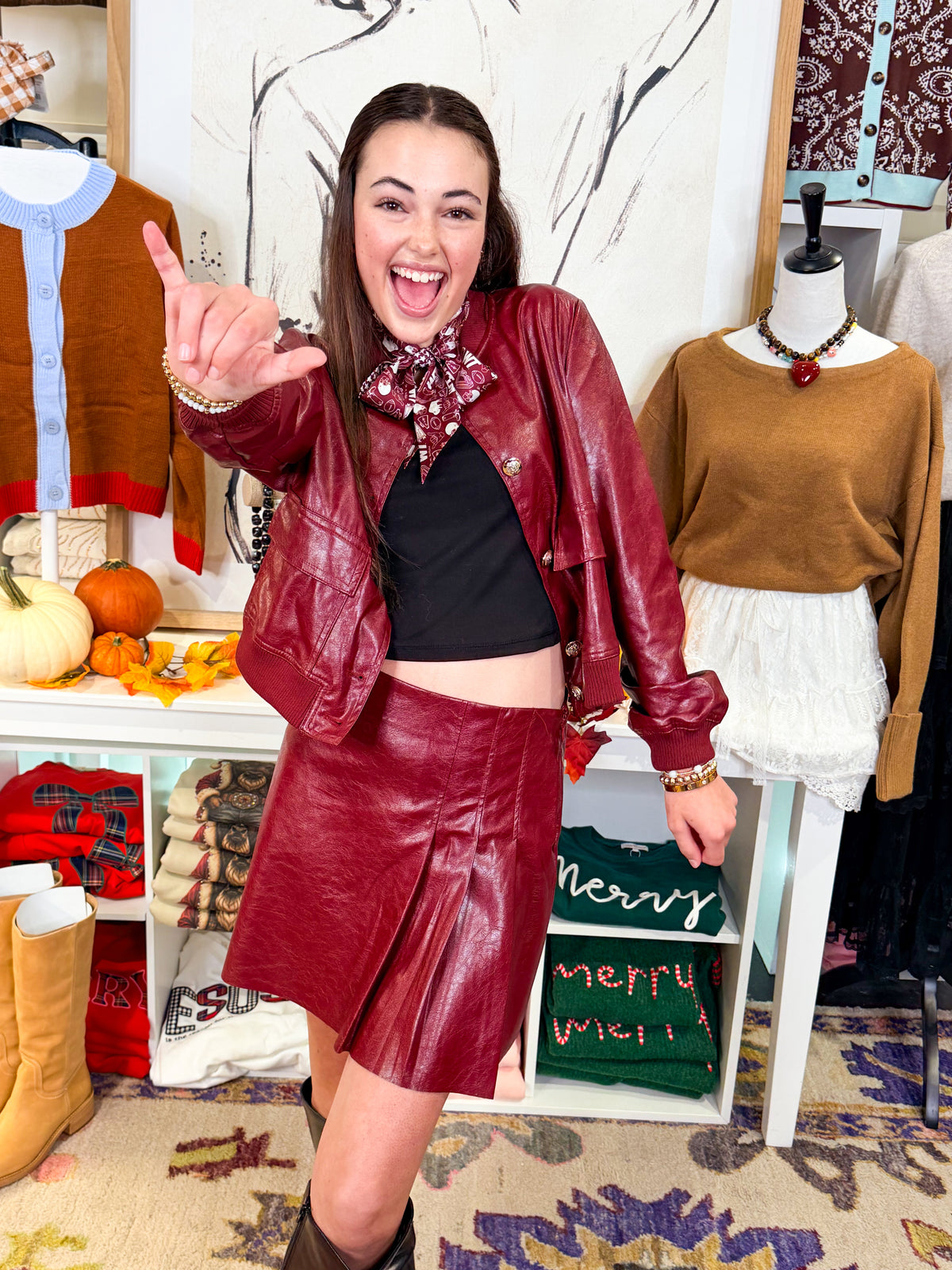 Pleather Bomber Jacket