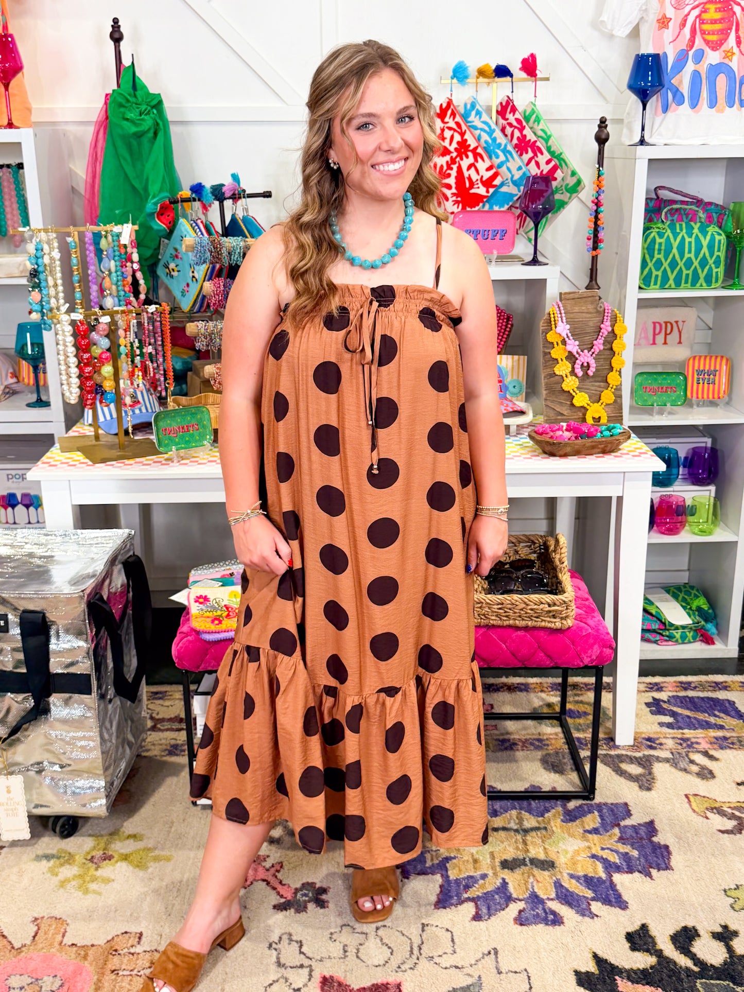 Toasty Polka Dot Dress