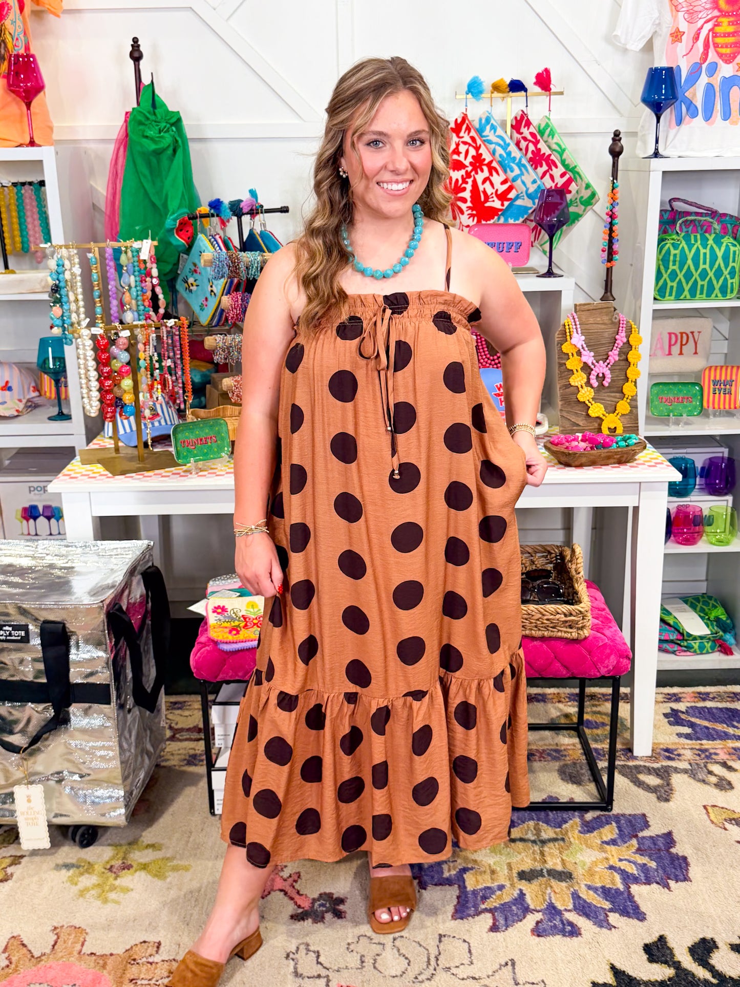 Toasty Polka Dot Dress