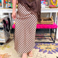 Stripe Satin Midi Skirt
