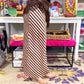 Stripe Satin Midi Skirt