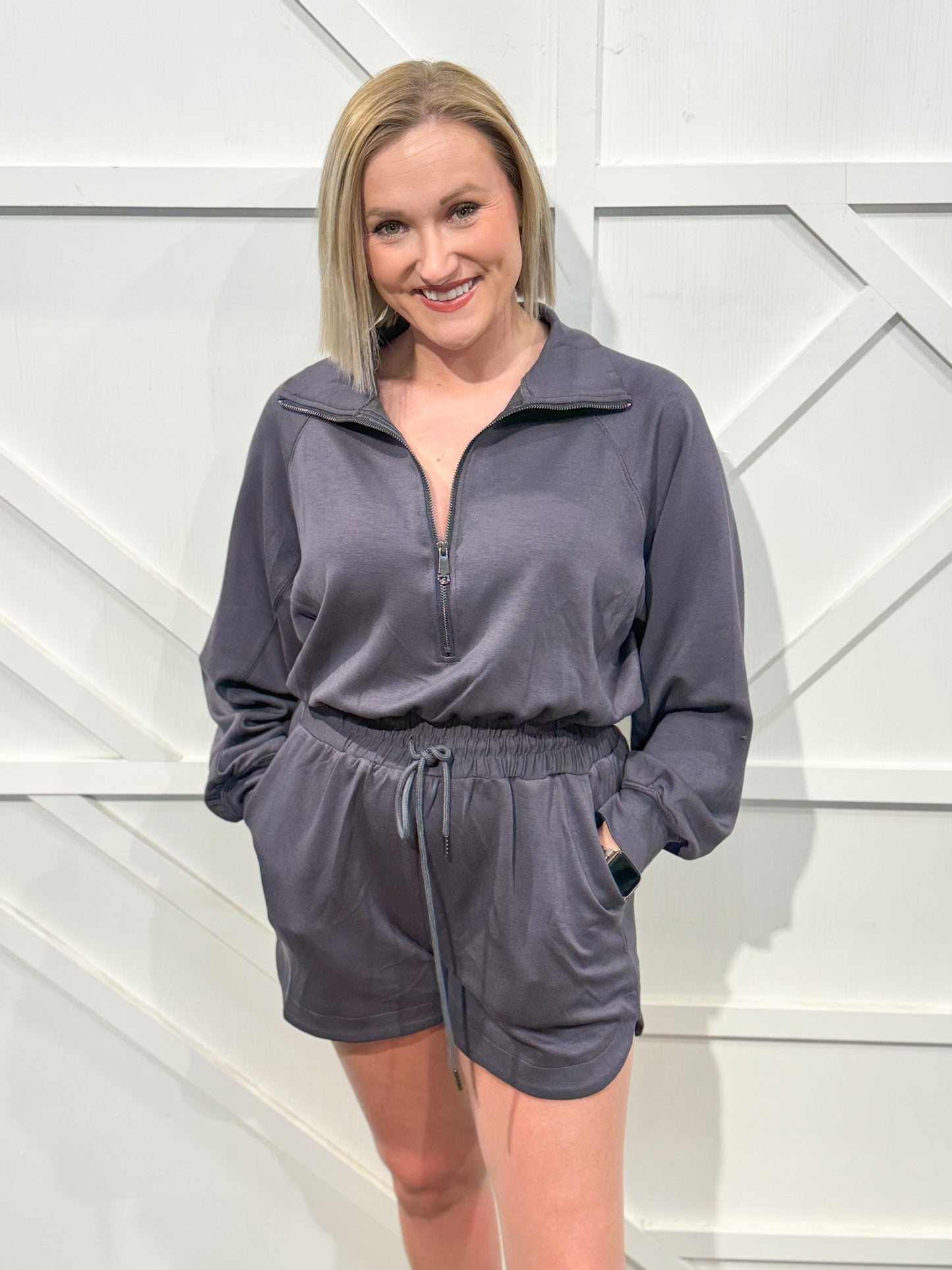 Stacey Zip Up Romper