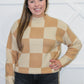 Butterscotch Checkered Knit Sweater