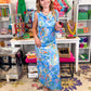 Floral Print Satin Midi Dress