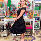Georgia Black Midi Dress