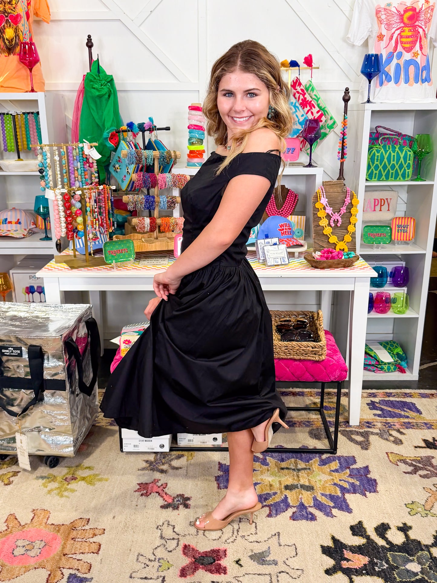 Georgia Black Midi Dress