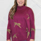 Cheetah Print Mock Neck Sweater
