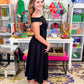 Georgia Black Midi Dress