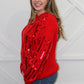 Selena Sequin Red Sweater