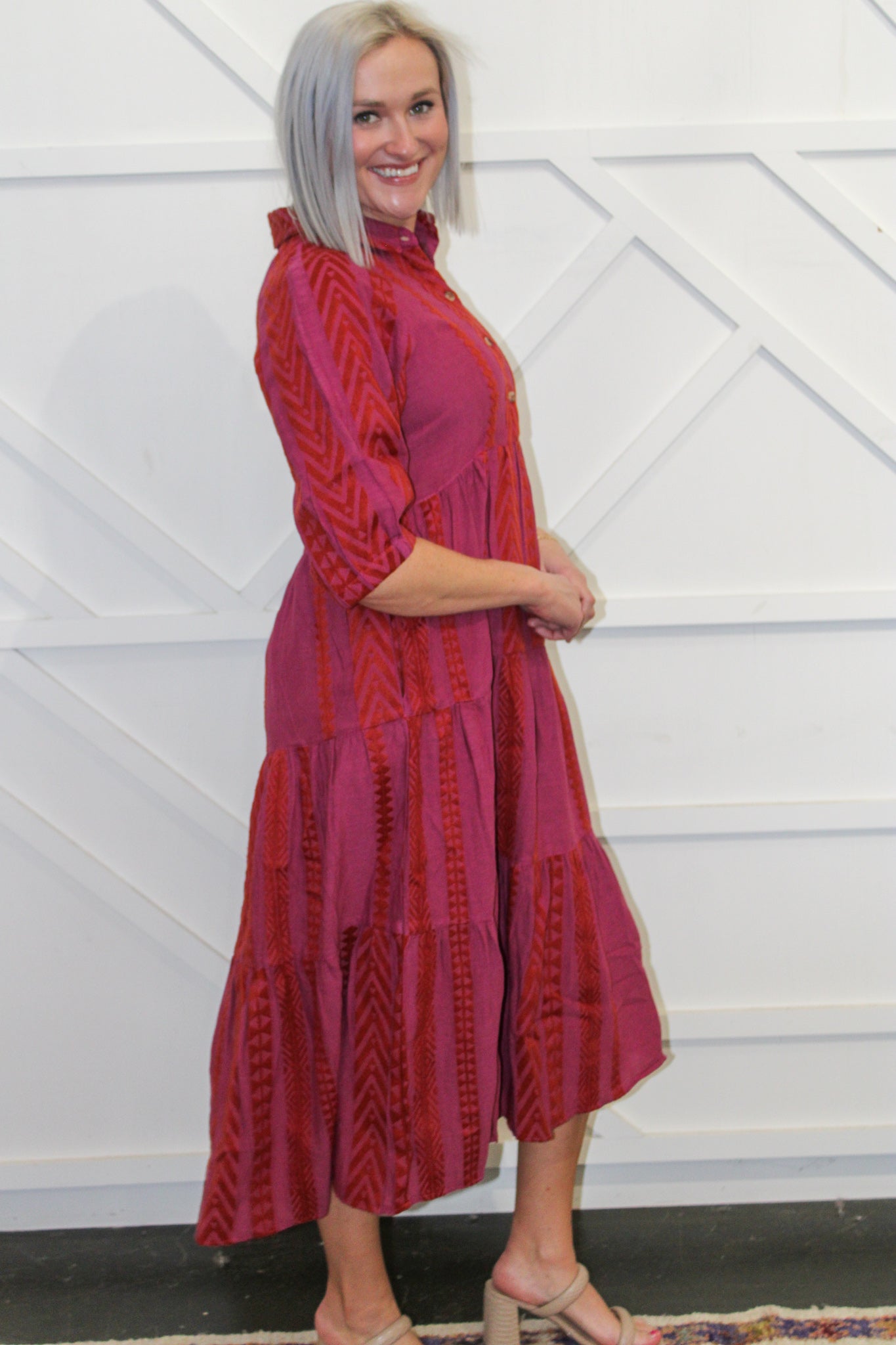 Lauren Pattern & Tiered Dress