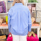 Micky Striped Button Down Blouse