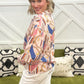 Chain Print Button Down Blouse
