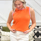 Sleeveless Knit Top w Pearls
