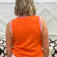Sleeveless Knit Top w Pearls