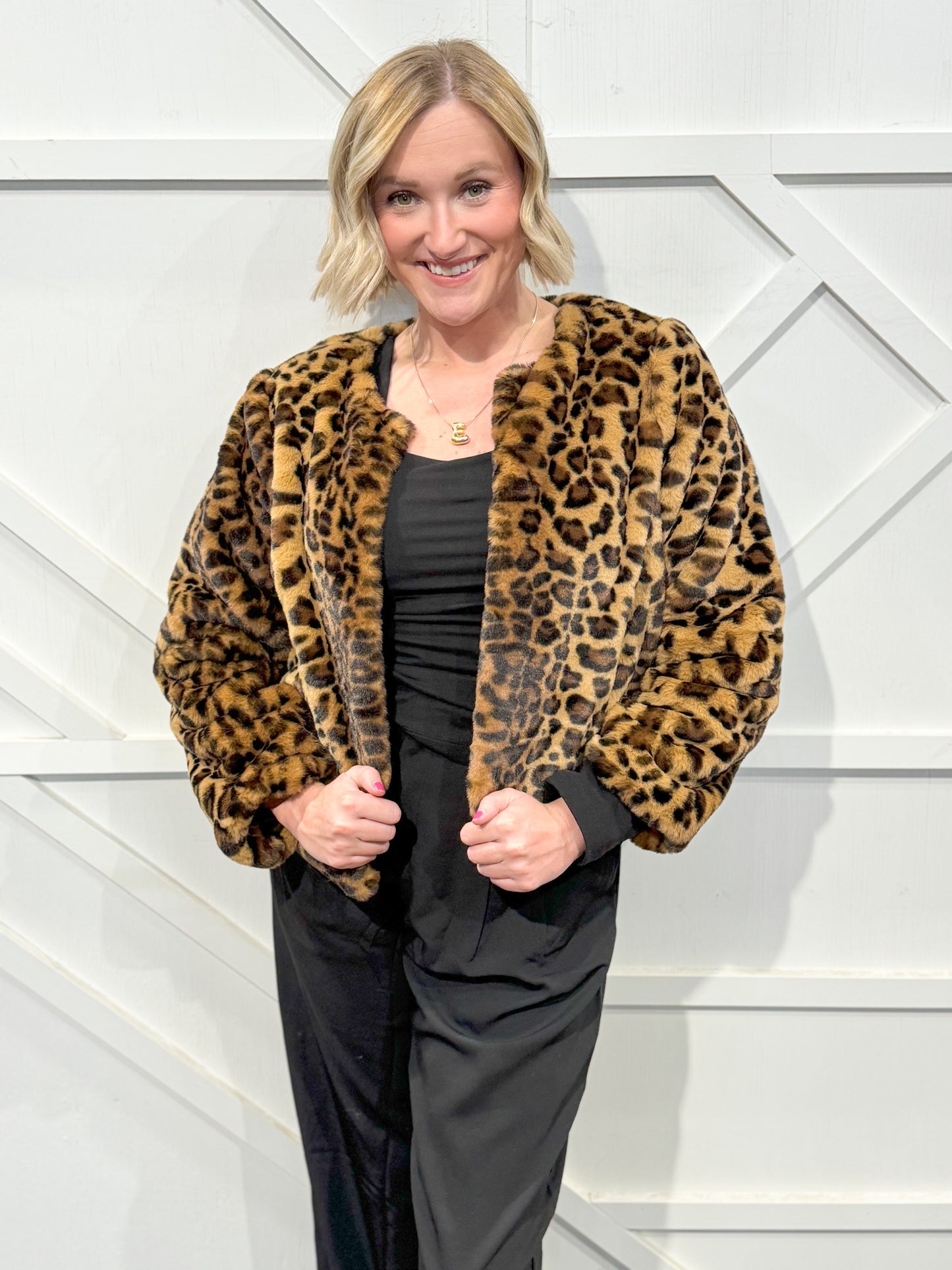 Leopard Faux Fur Jacket