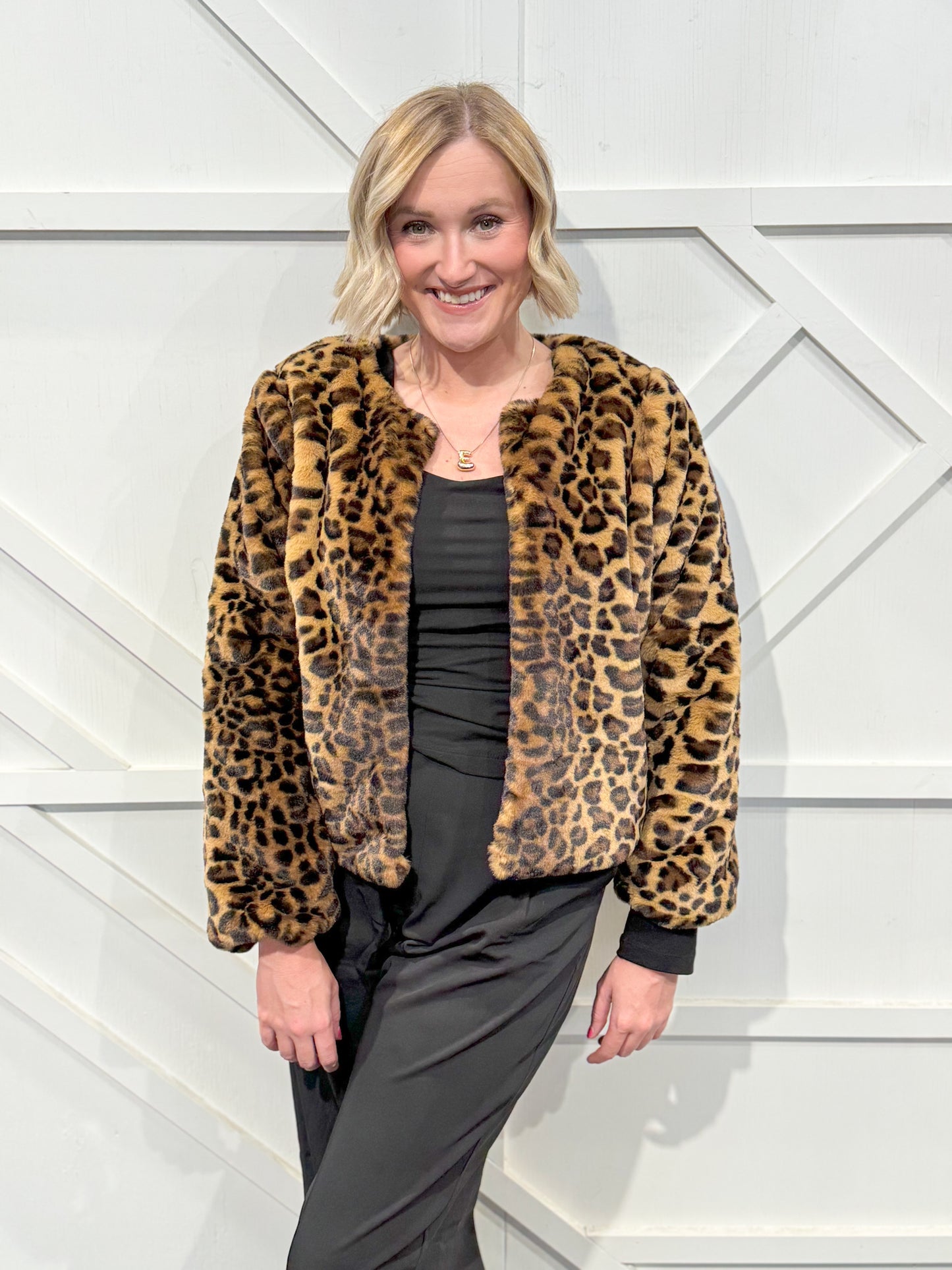 Leopard Faux Fur Jacket