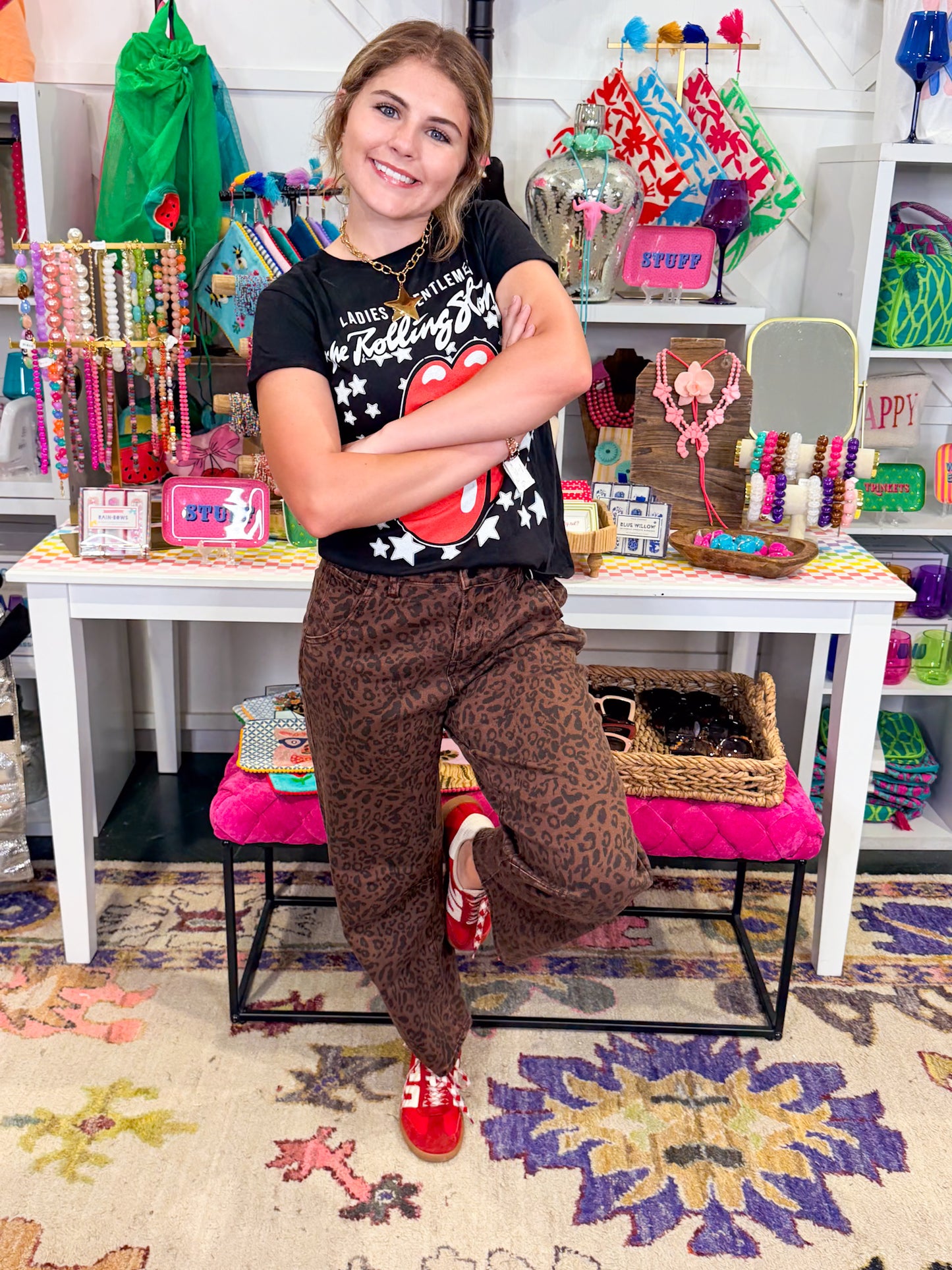 Lasso Brown Leopard Jean