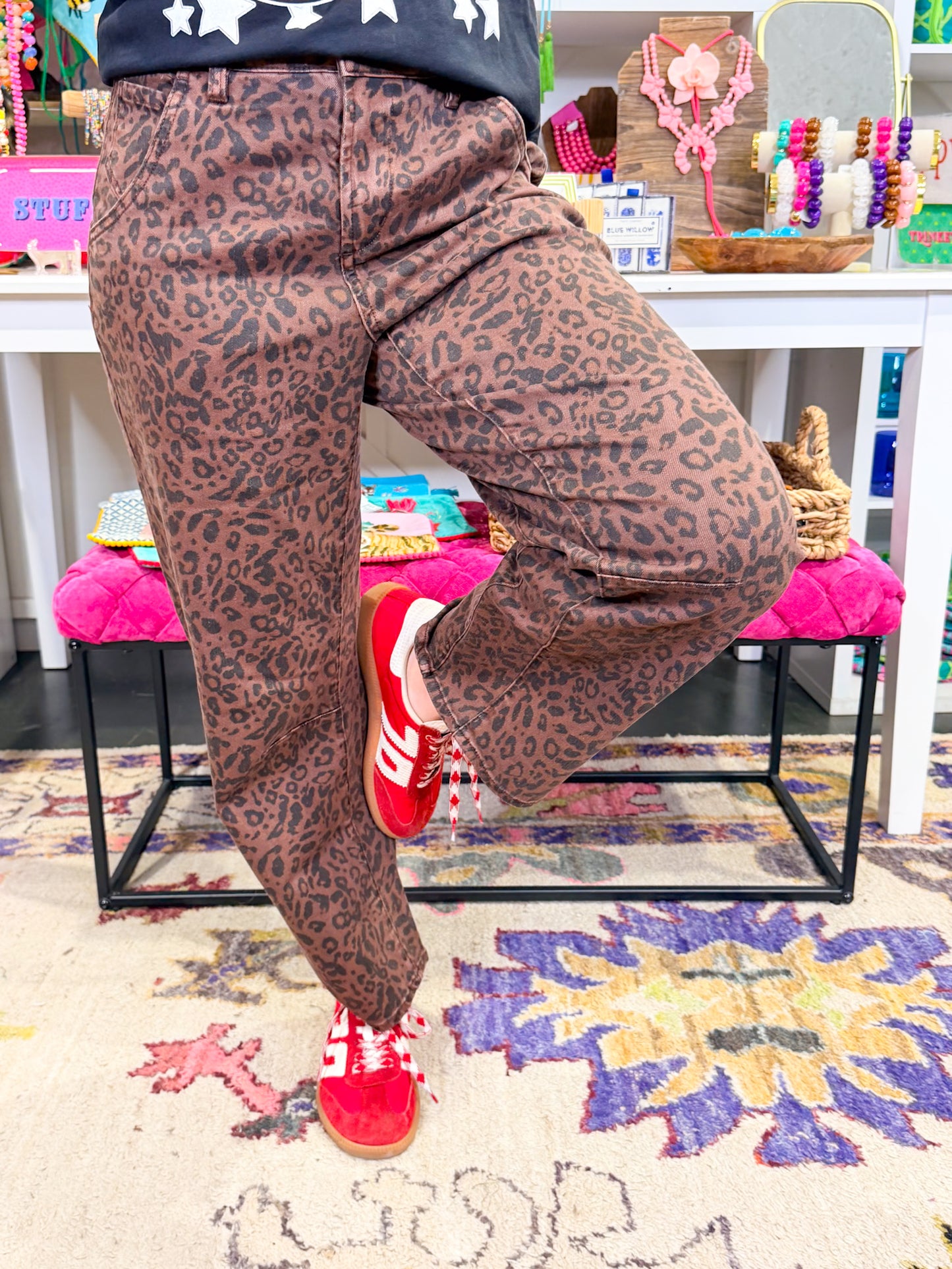 Lasso Brown Leopard Jean
