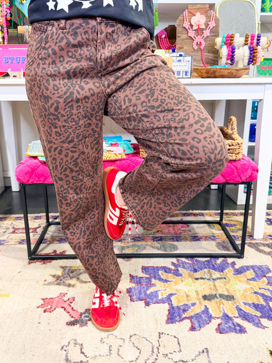 Lasso Brown Leopard Jean