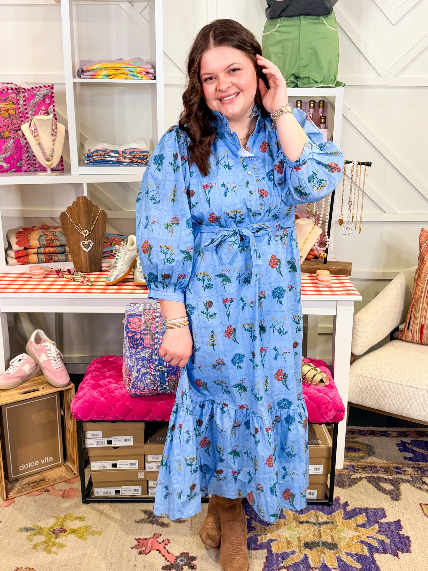 Bronte Floral Print Midi Dress