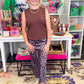 Animal Print HW Midi Skirt