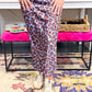 Animal Print HW Midi Skirt