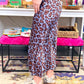 Animal Print HW Midi Skirt