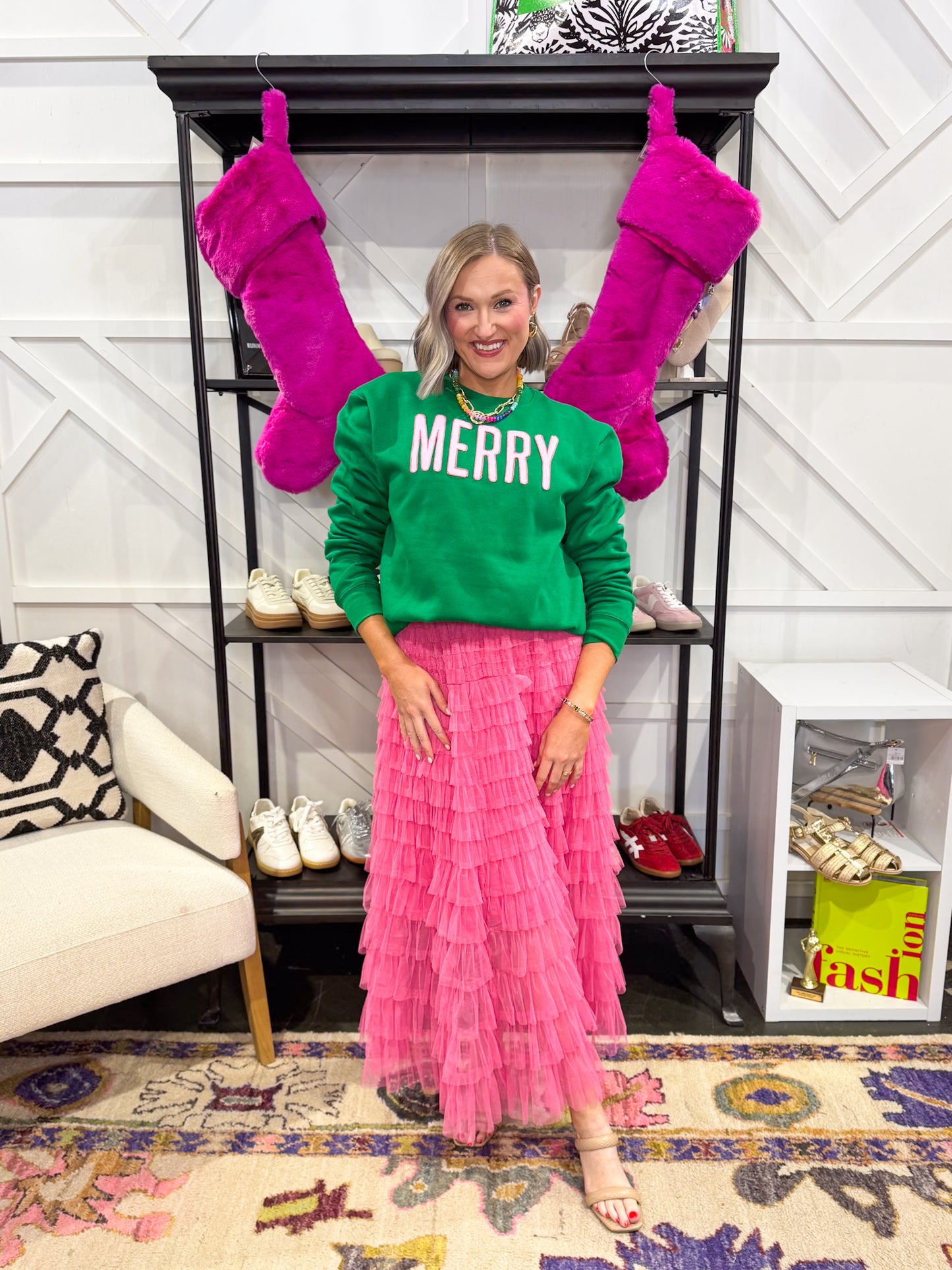 Pink Merry Sequin Sweatshirt