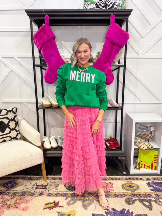 Pink Merry Sequin Sweatshirt