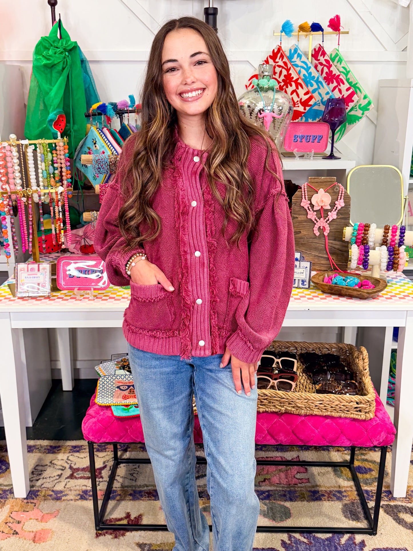 Reese Tibetan Red Sweater