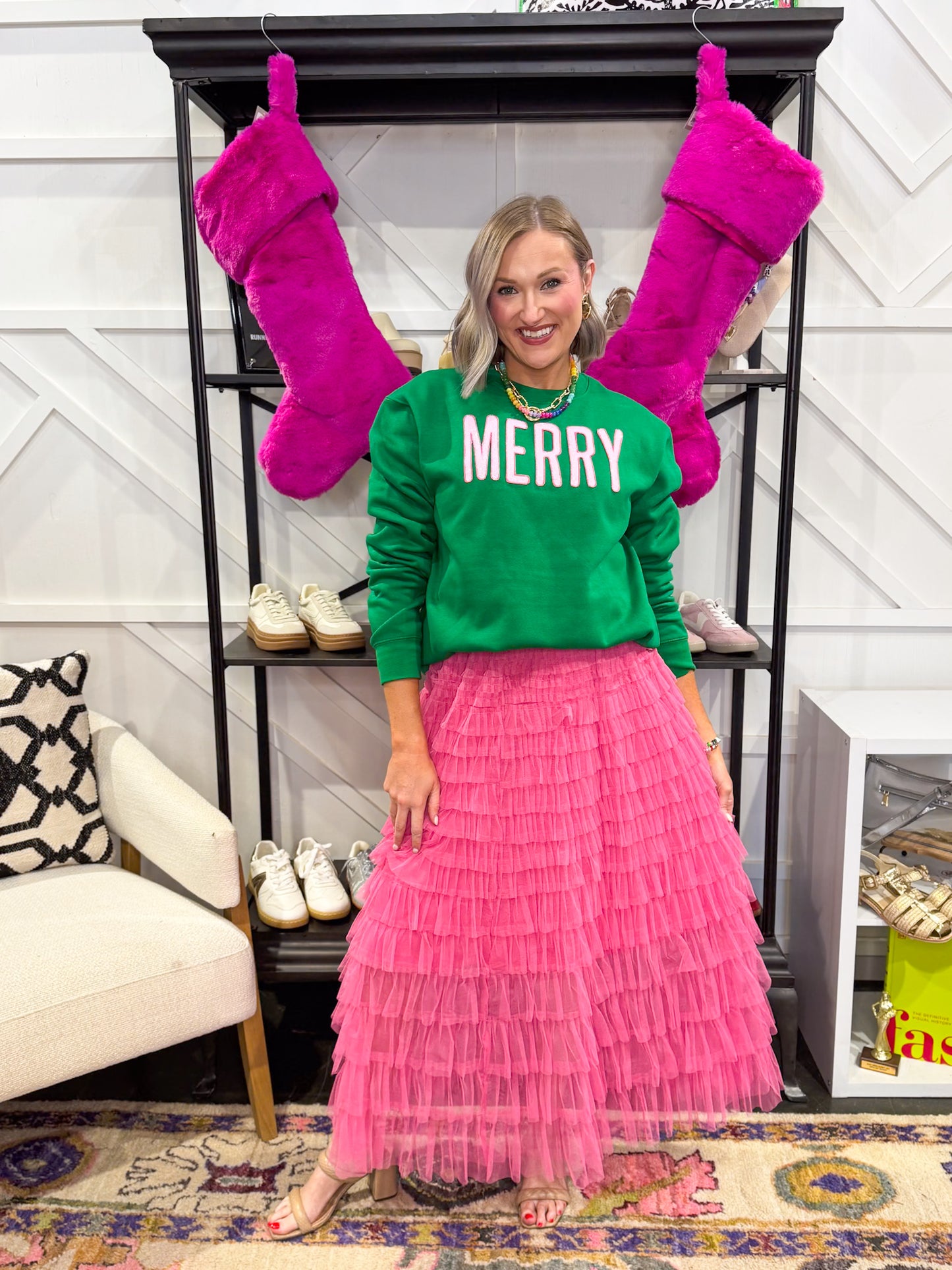 Pink Merry Sequin Sweatshirt