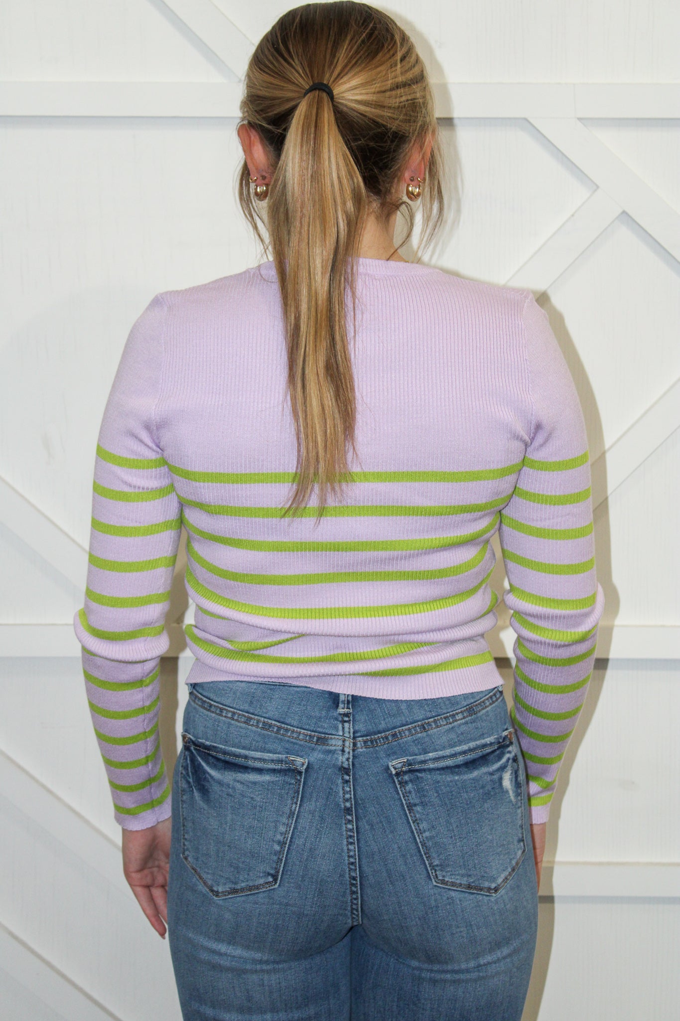 Olivia Striped Ribbed Sweater