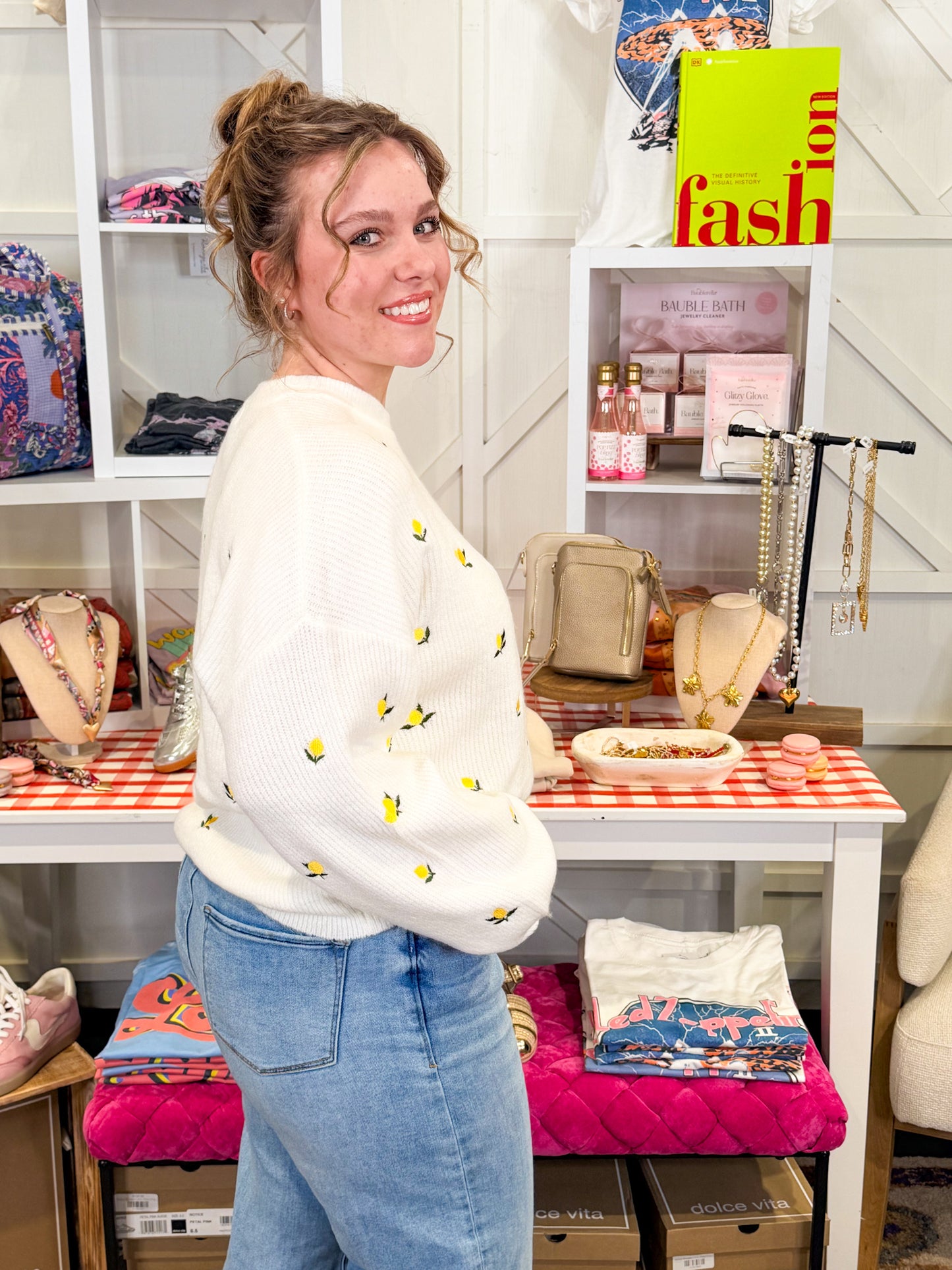 Lemon Embroidered Sweater