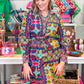Popover Patch Print Dress