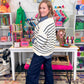 Marlene Black Iris Stripe Cardigan