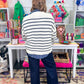 Marlene Black Iris Stripe Cardigan