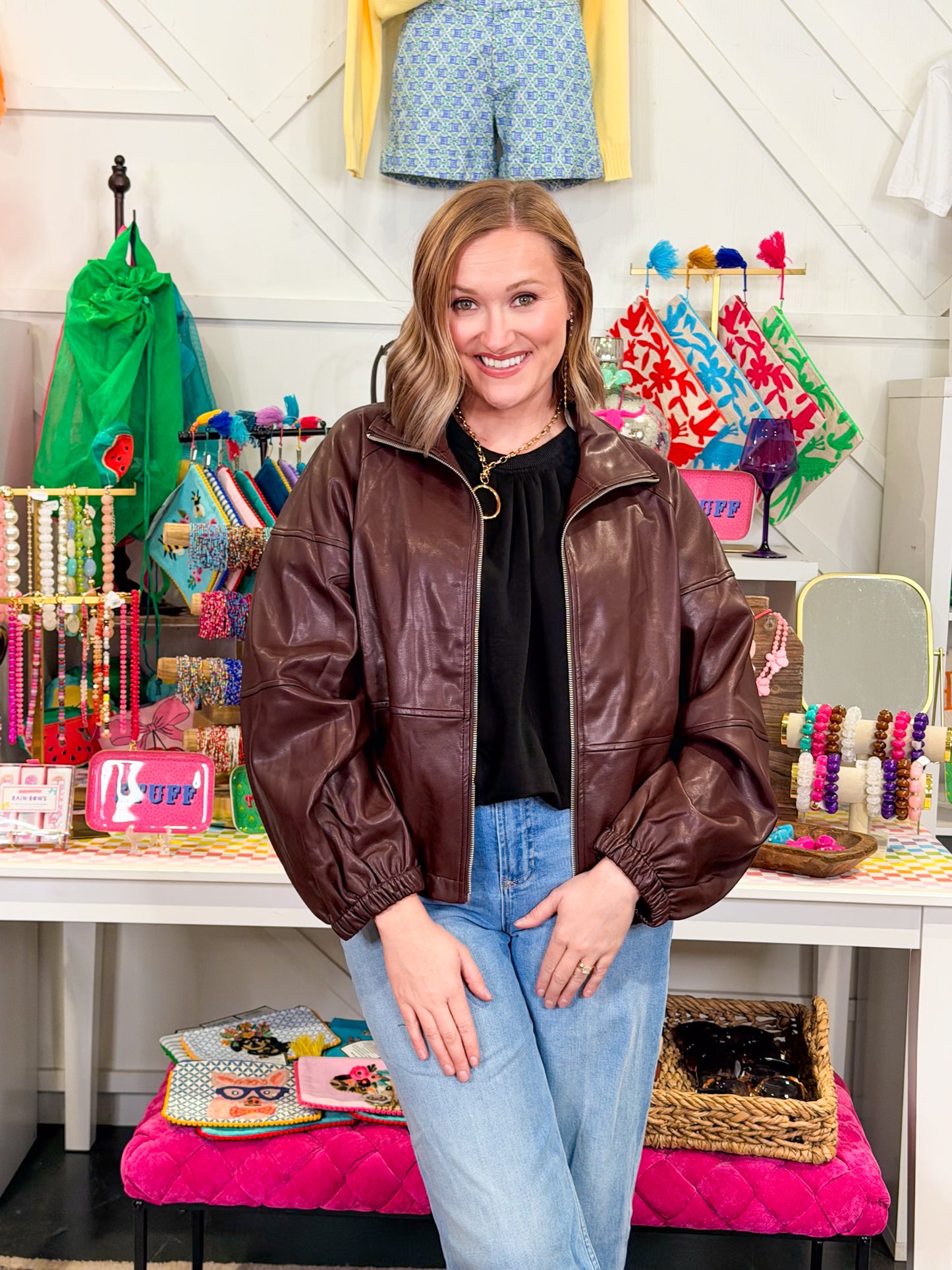 Over Sized Faux Leather Jacket