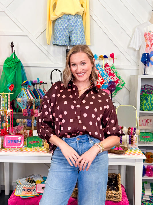 Polka Dot Oversized Top