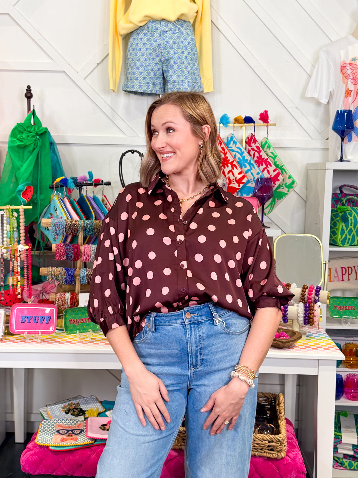 Polka Dot Oversized Top