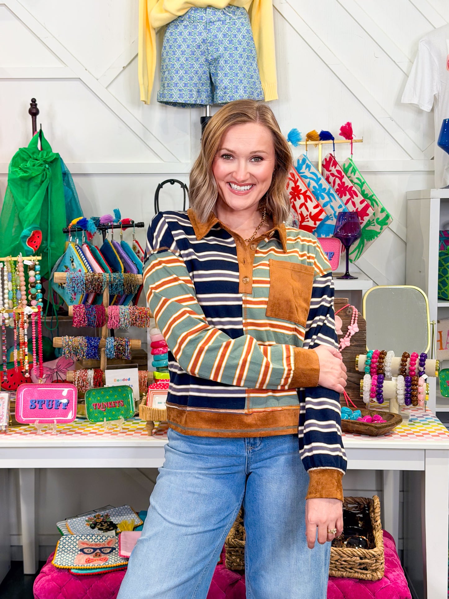 Multi Color Stripe Pullover