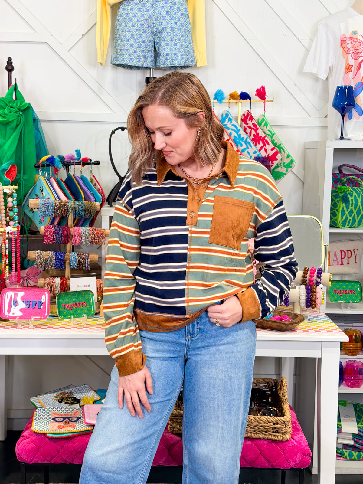 Multi Color Stripe Pullover