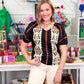 Applique Vneck Top