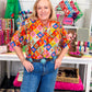 Block Patch Floral Top